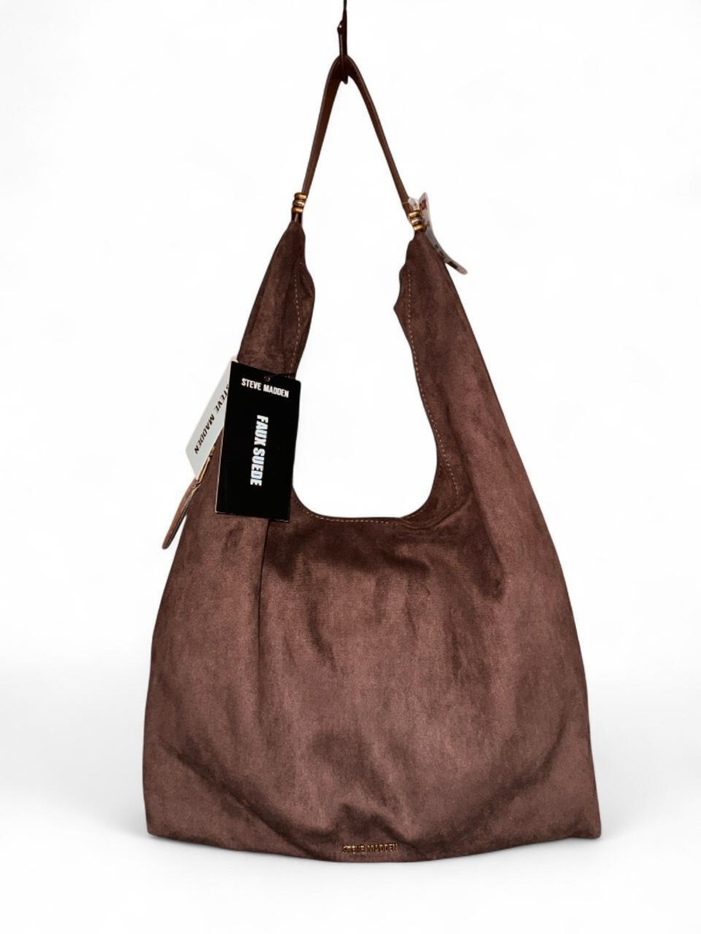 Steve Madden Dempsys Slouchy Hobo Bag with Matching Crossbody, chocolate